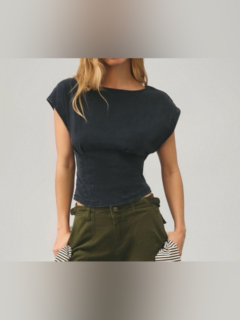Pilcro Corset Seamed Tee